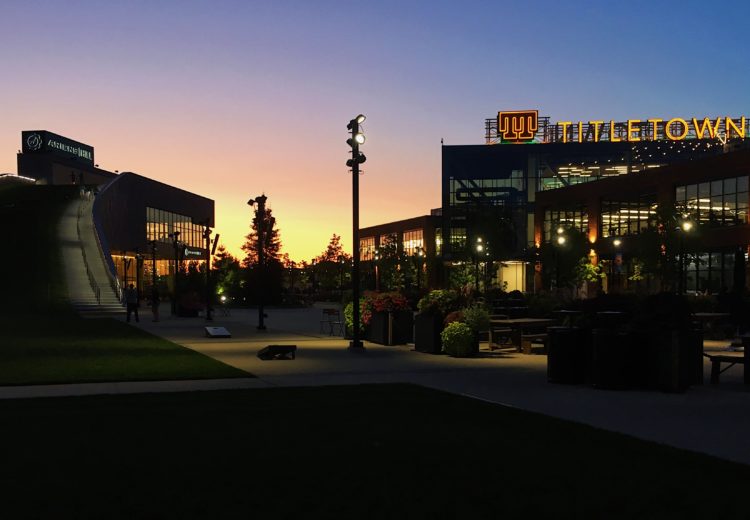 Titletown at night