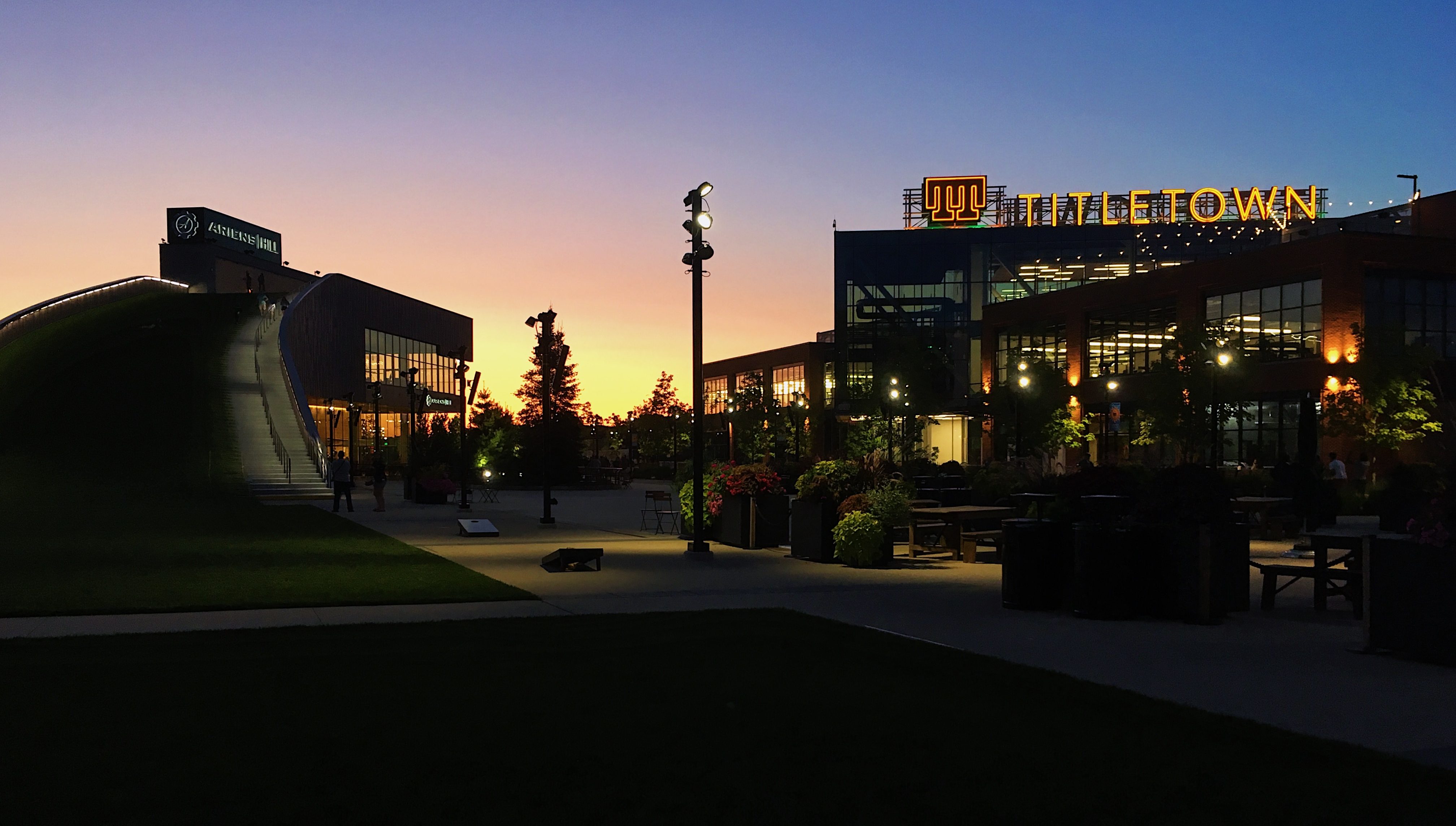 Titletown at night