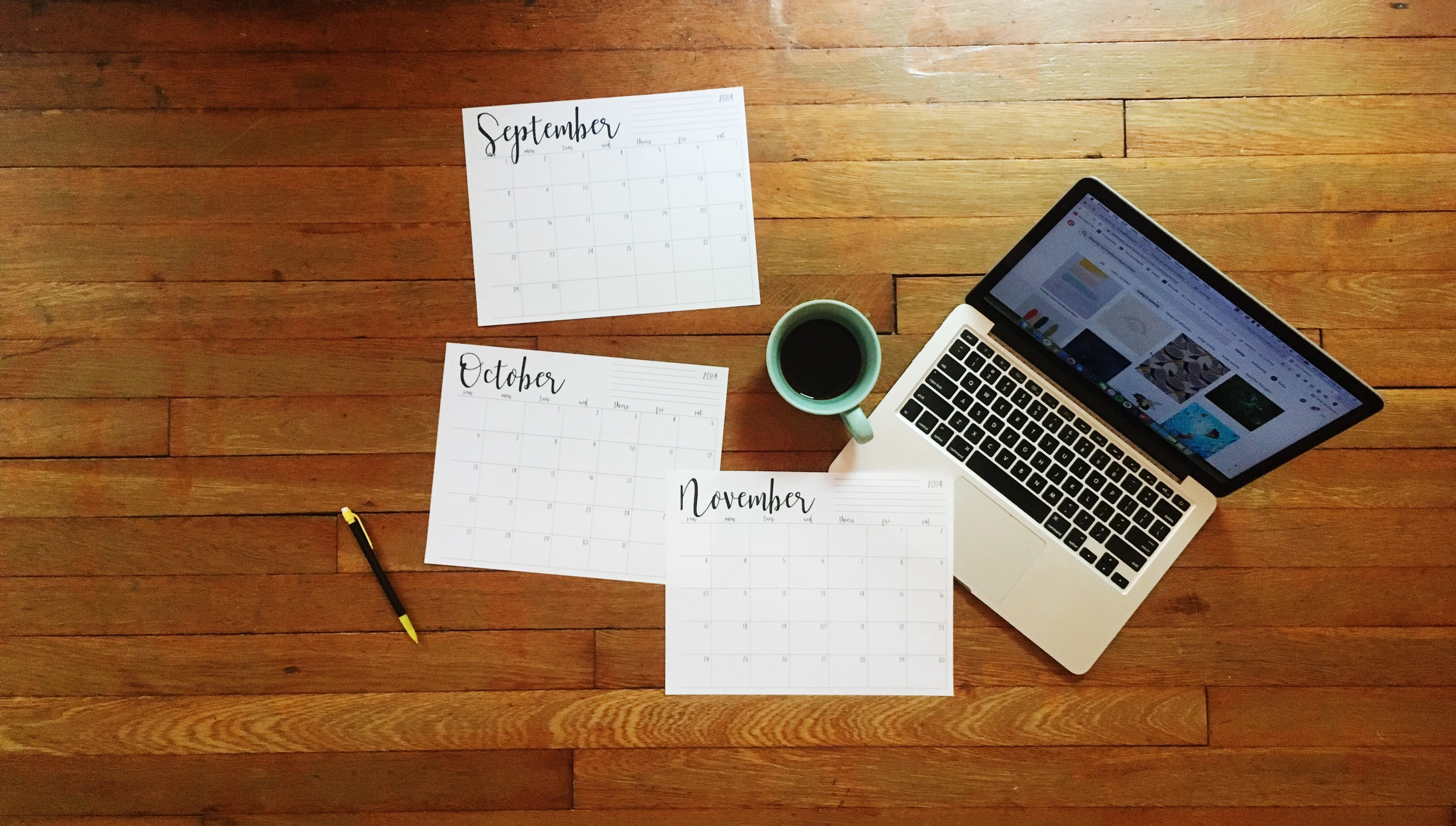 Three Month Calendar